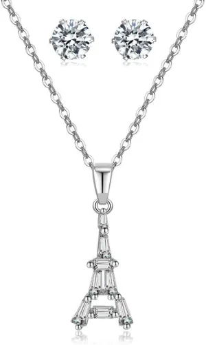 COLORFUL BLING Eiffel Tower Necklace for Women Travel Paris Pendant Necklace Gift Birthday Christmas