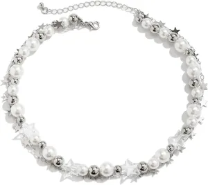 COLORFUL BLING Y2K Star Pearl Beaded Chain Adjustable Aesthetic Bracelet Bracelet Chain Grunge Gift for Women Jewelry Gifts Punk Gothic Link Dainty Bracelet Resin Transparent Star Cool