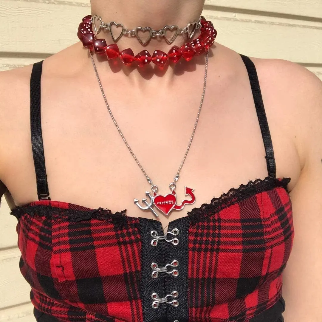 Colorful Dices Beaded Choker Necklave 8 NO Billiards Personality Punk Jewelry for Women Friends Gifts