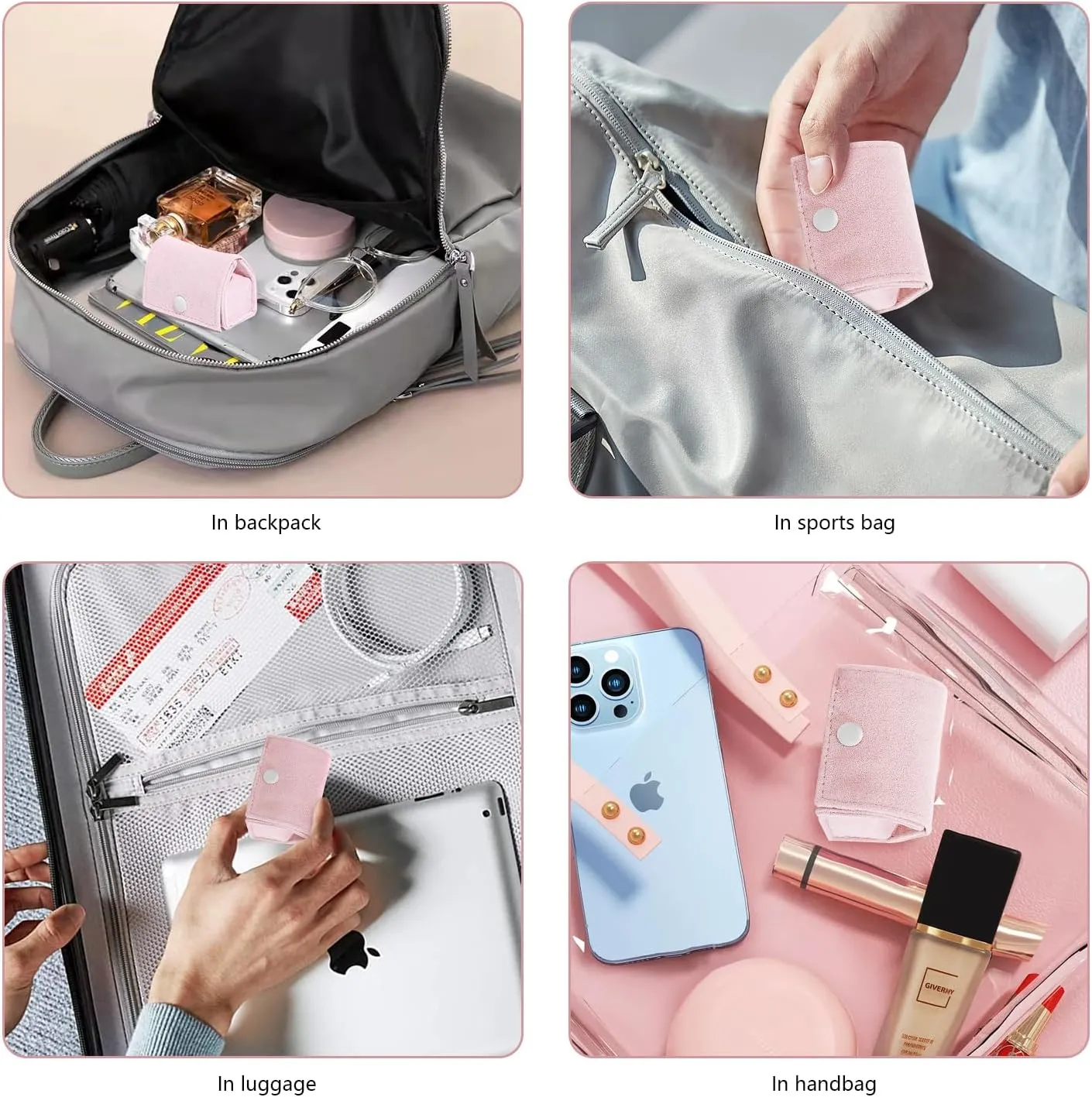 Compact Velvet Ring Box with Plush Interior and Exterior - Keep Your Rings Safe and Stylish On-The-Go. Ideal Gift for Women Wife, Mom, Daughter, and Friends. (LIGHT PINK)