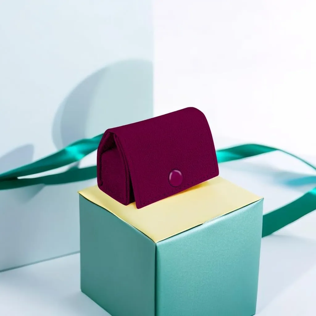 Compact Velvet Ring Box with Plush Interior and Exterior - Keep Your Rings Safe and Stylish On-The-Go. Ideal Gift for Women, Wife, Mom, Daughter, and Friends(Red)