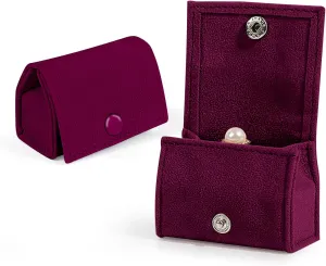 Compact Velvet Ring Box with Plush Interior and Exterior - Keep Your Rings Safe and Stylish On-The-Go. Ideal Gift for Women, Wife, Mom, Daughter, and Friends(Red)