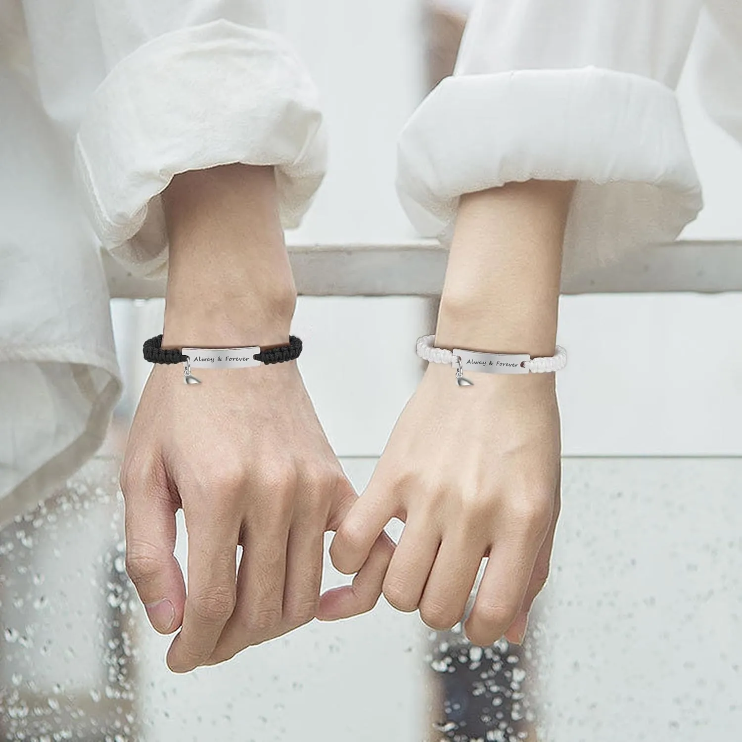 Couple Matching Bracelets for Bf and Gf, Best Friend Friendship Relationship Bracelet, Adjustable Stretch Bracelets Jewelry for Him and Her