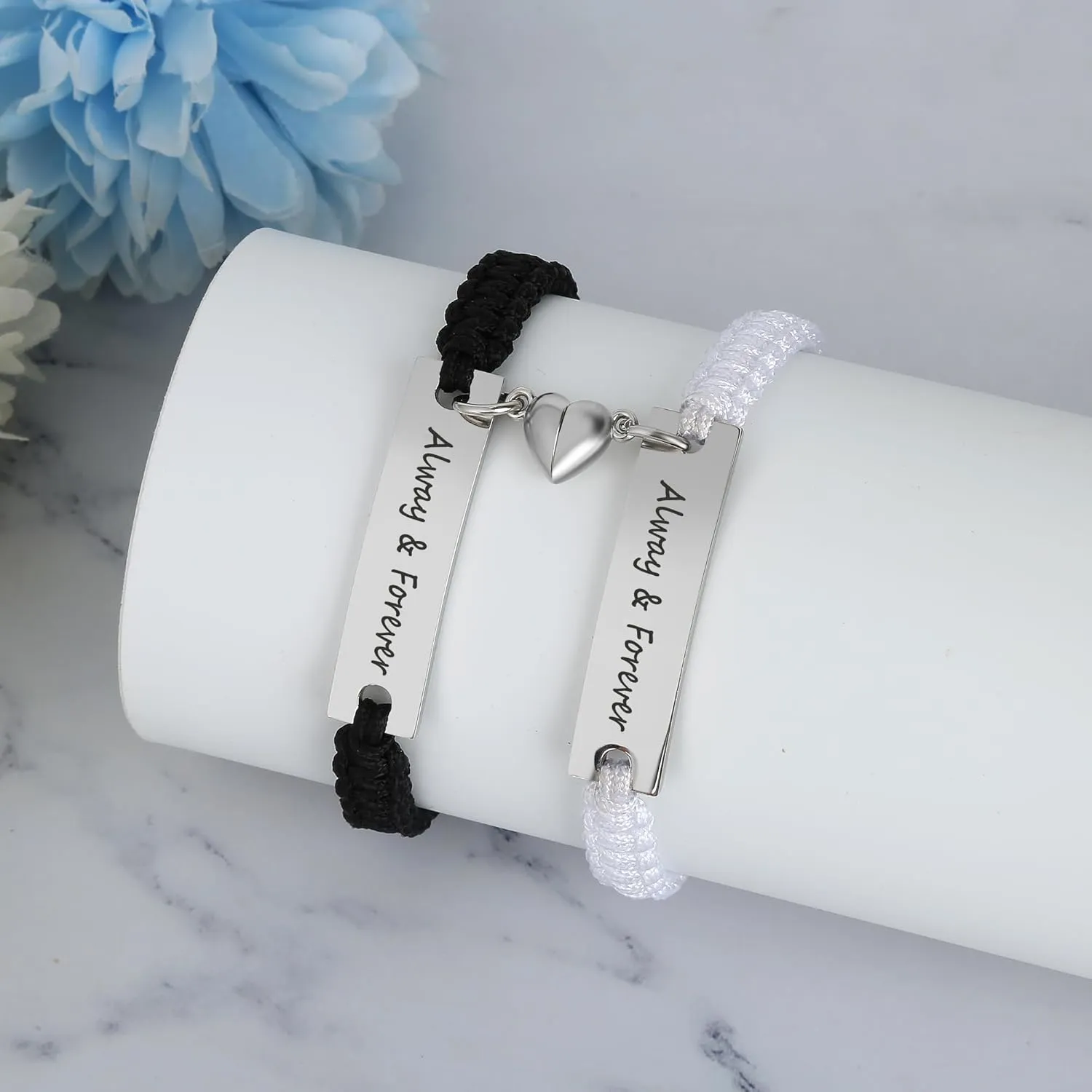 Couple Matching Bracelets for Bf and Gf, Best Friend Friendship Relationship Bracelet, Adjustable Stretch Bracelets Jewelry for Him and Her