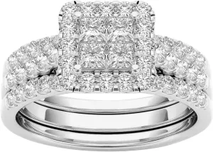Couple Rings Inlaid Gold-Plated Jewelry Classic Zircon Ring Rings (Silver-2, 6)