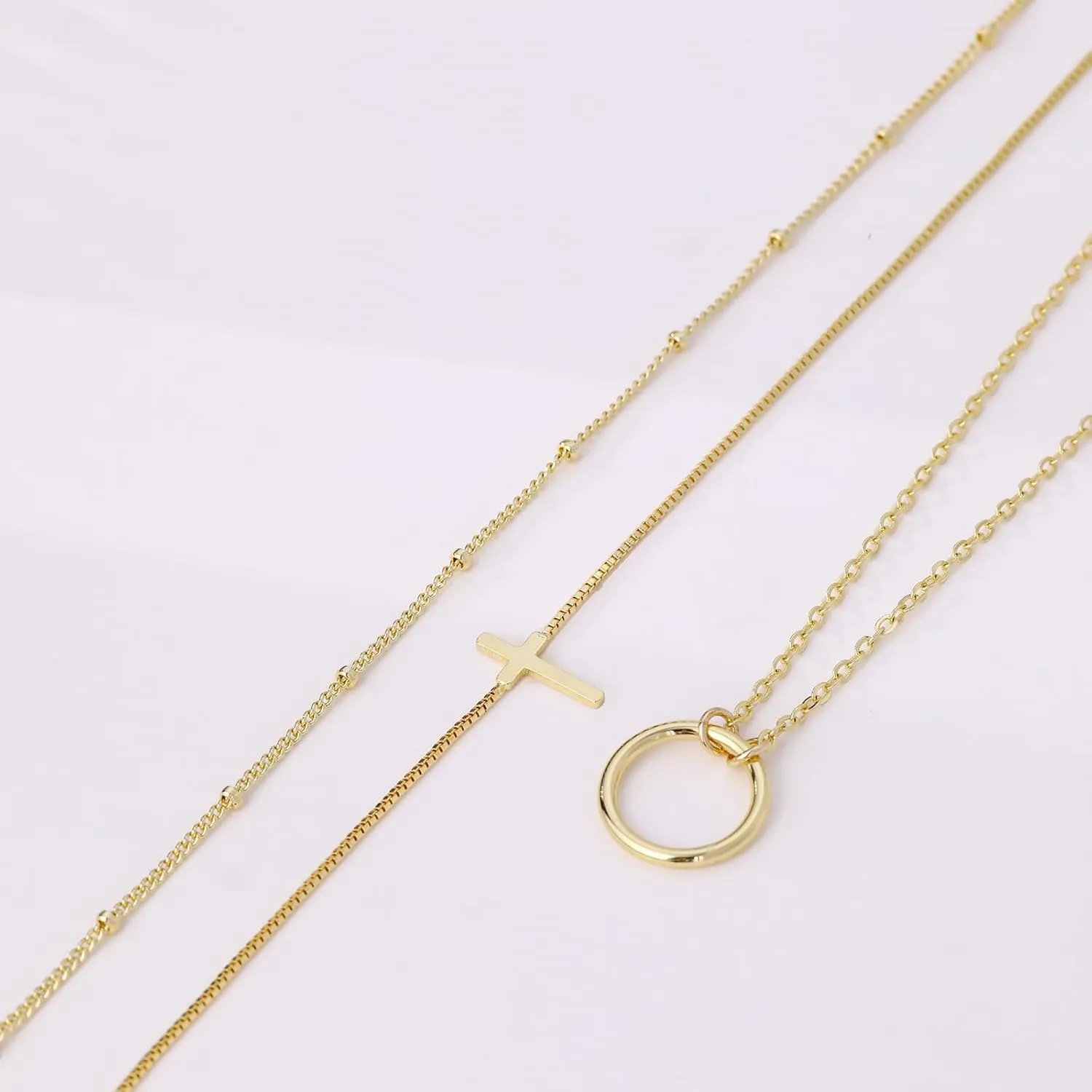Cross Necklace for Women, Dainty 14k Gold/Silver Plated Cross Necklaces for Women Trendy Small Cross Pendant Choker Charm Necklace Simple Faith Religious Jewelry