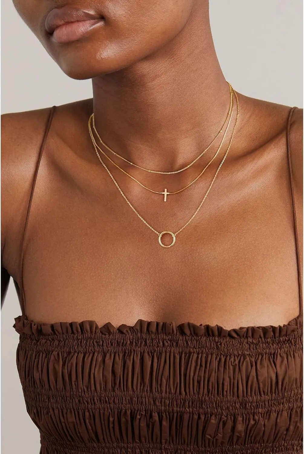 Cross Necklace for Women, Dainty 14k Gold/Silver Plated Cross Necklaces for Women Trendy Small Cross Pendant Choker Charm Necklace Simple Faith Religious Jewelry