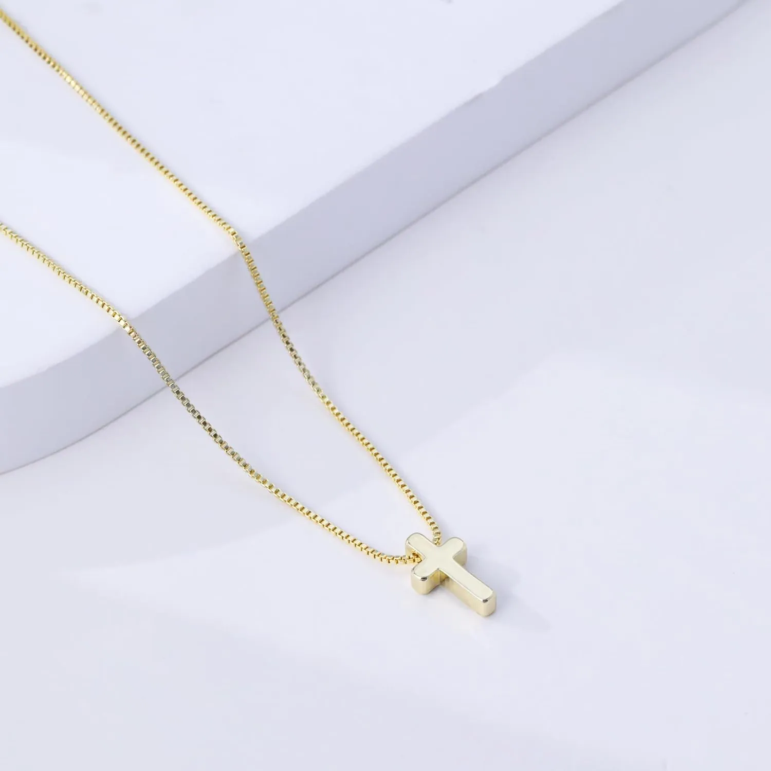 Cross Necklace for Women, Dainty 14k Gold/Silver Plated Cross Necklaces for Women Trendy Small Cross Pendant Choker Charm Necklace Simple Faith Religious Jewelry