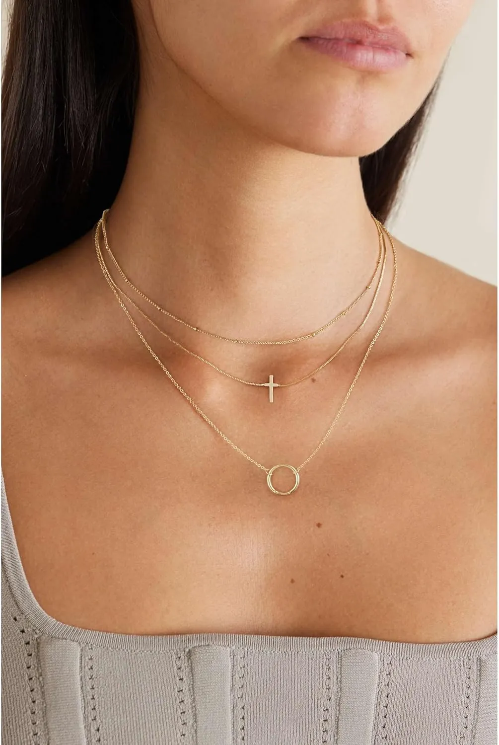 Cross Necklace for Women, Dainty 14k Gold/Silver Plated Cross Necklaces for Women Trendy Small Cross Pendant Choker Charm Necklace Simple Faith Religious Jewelry