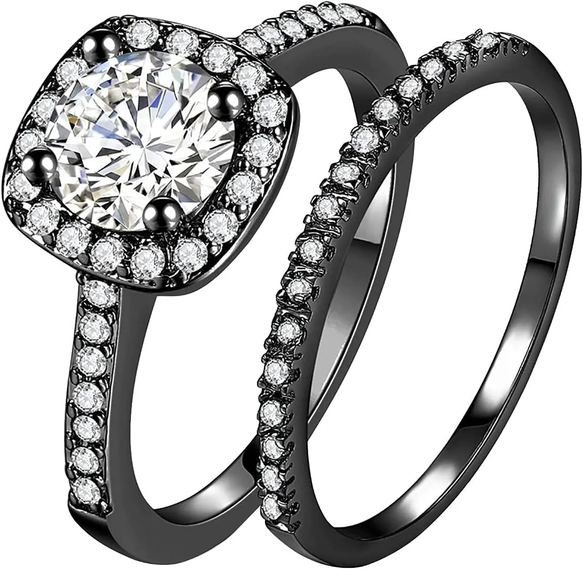 Crying Heart Ring Couples Size Ring Women Rhinestone Gift Finger Alloy Jewelry 6-11 Men Rings Rings (Black, 8)