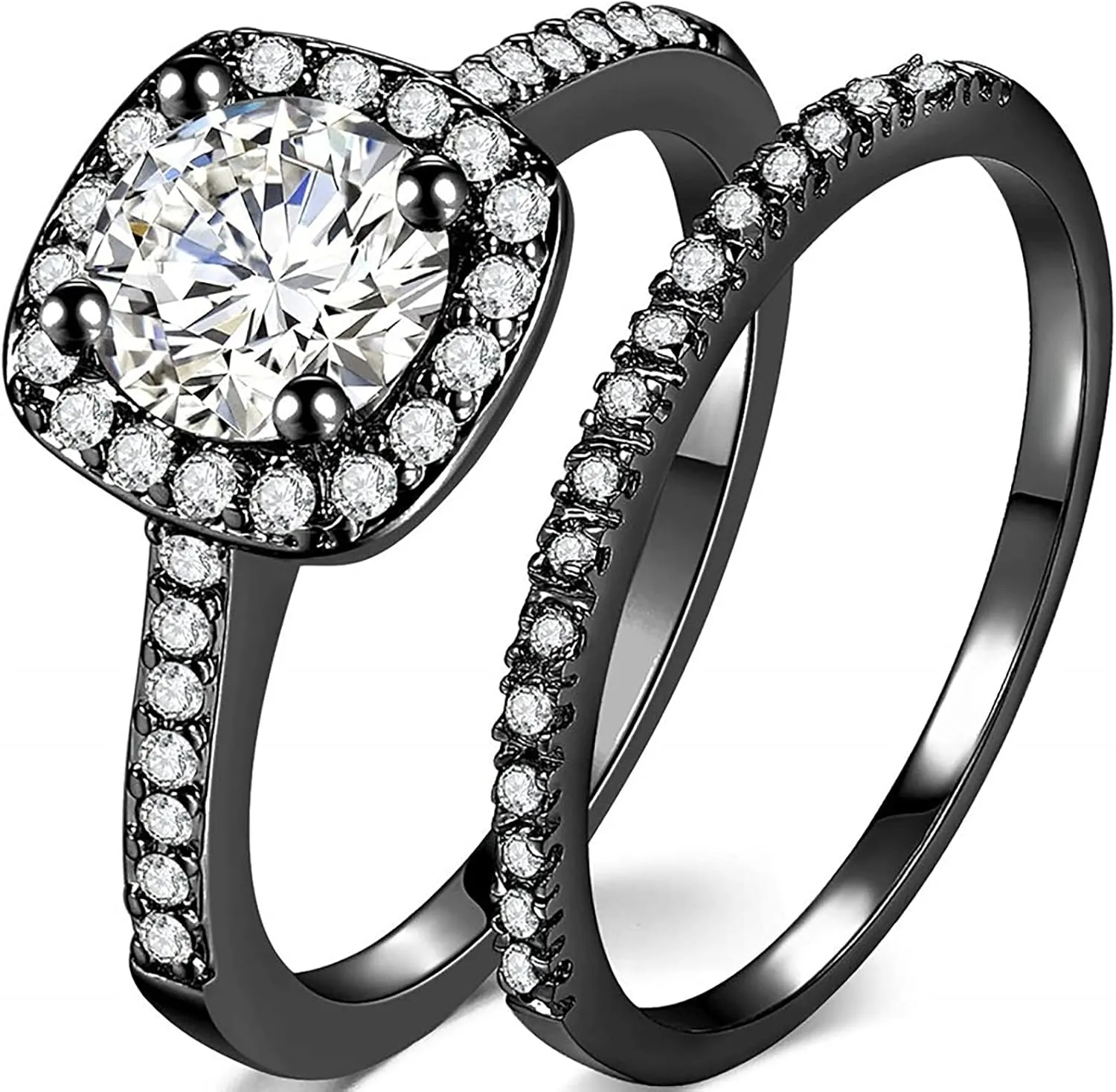 Crying Heart Ring Couples Size Ring Women Rhinestone Gift Finger Alloy Jewelry 6-11 Men Rings Rings (Black, 8)