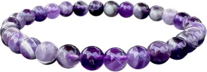 Crystal Stretch Stone Bracelet Real Crystal Gemstone 6mm Bracelet For Women Men Beaded Healing Natural Semi Precious Stone Bracelets for yoga Meditation Protection Bracelets