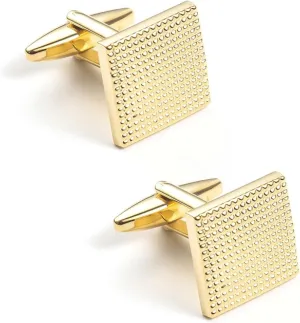 Cuff Links Mens Tuxedo Men Cufflinks Set Square Gold Plated Classic Square 16.5X16.5cm Jewelry Gifts for Dad Husband Business Valentines Day