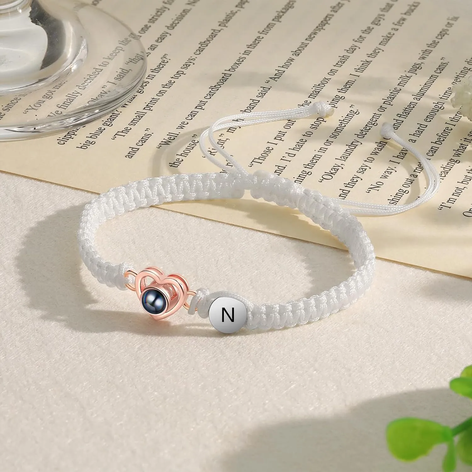 Custom Bracelets with Picture inside Personalized Photo Projection Bracelet Adjustable Bracelets with Photos for Women Men Customized Valentines Gifts for Boyfriend Girlfriend