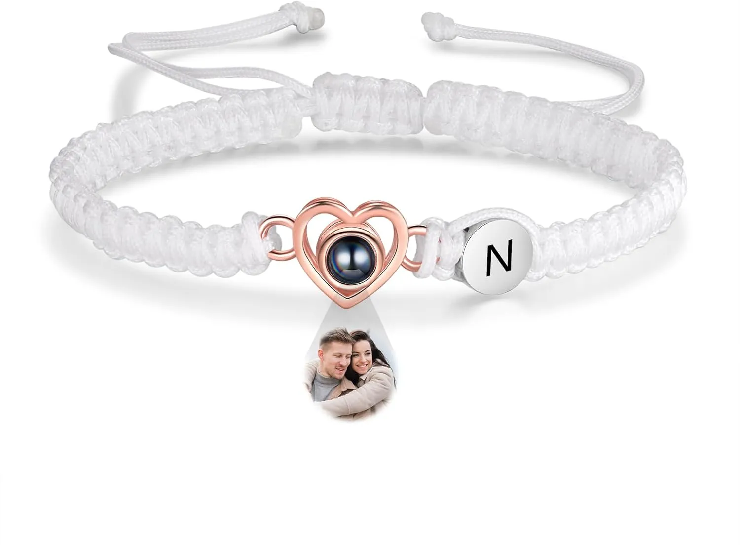 Custom Bracelets with Picture inside Personalized Photo Projection Bracelet Adjustable Bracelets with Photos for Women Men Customized Valentines Gifts for Boyfriend Girlfriend