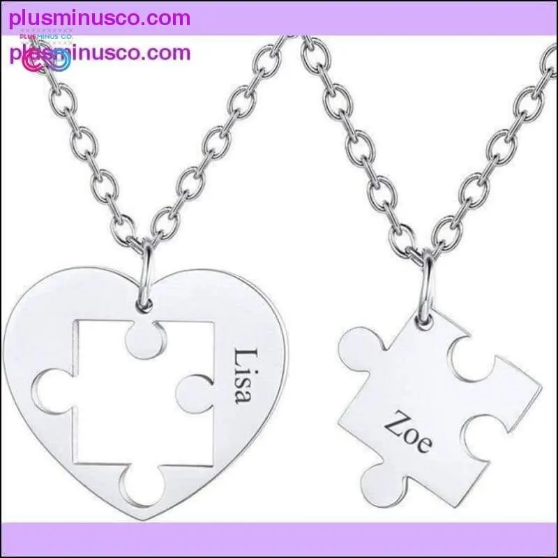 Customized Couple /Best Friends Necklace Set of 2 Stainless