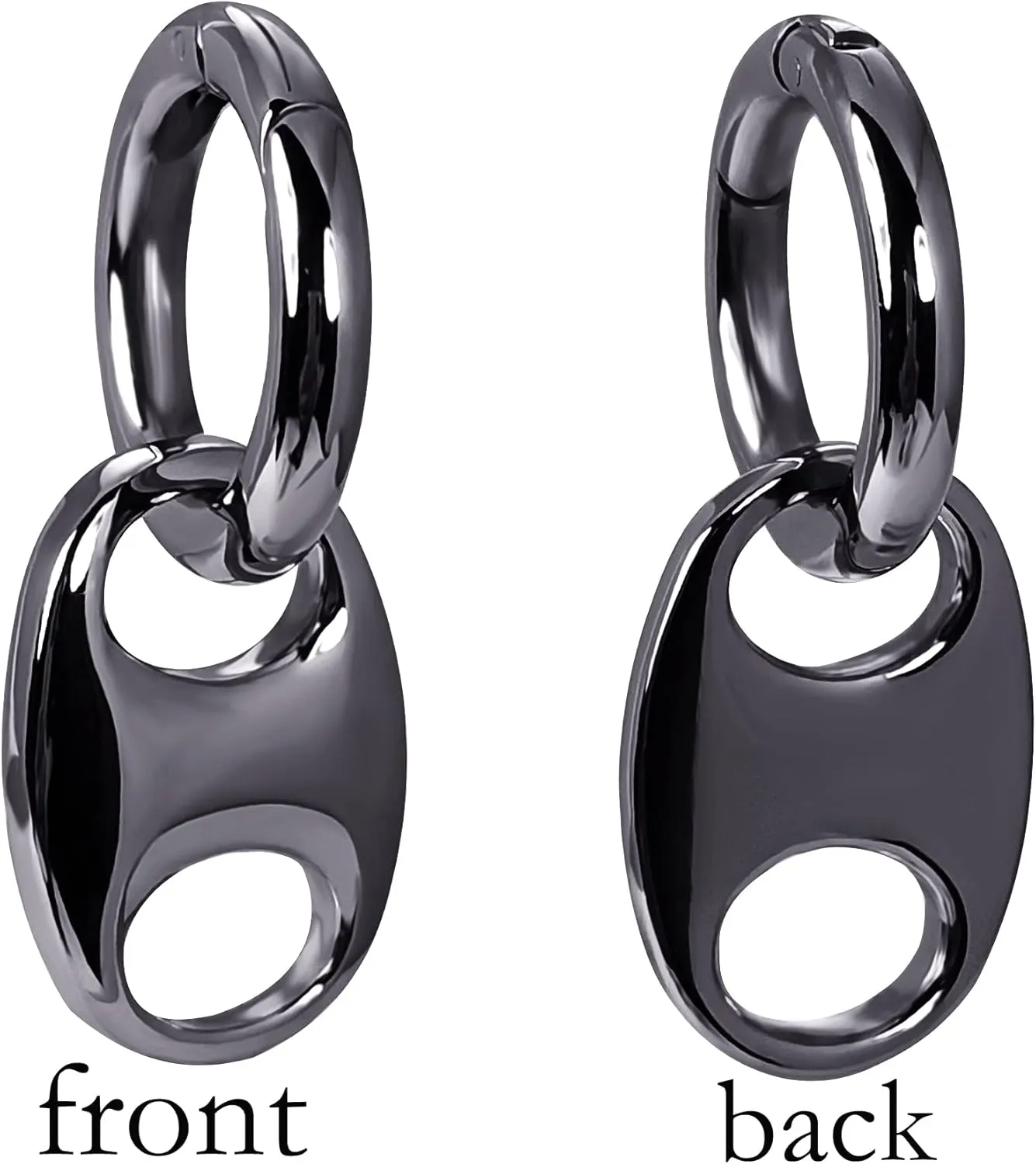 Cute Dangle Ear Gauges for Women Gold Ear Hangers for Ear Tunnels Hoops Dangling Ear Plugs Fashionable Black Dangle Gauges for Stretched Ears Ear Plugs Size 6G 4G 2G 0G 00G