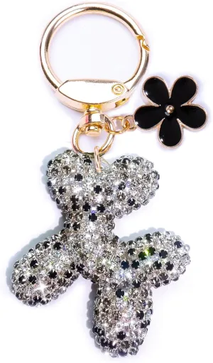 Cute keychains, Balloon Dog Bag Charms for Women, Purse Charms, Pearl Keychain Wristlet, Shiny Rhinestone Key Chain
