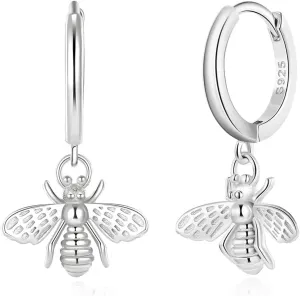 Dainty Dangle Hoop Earring for Women - Small Huggie Hoop Earrings Sets with Butterfly, Bee, Key Charm in 925 Sterling Silver or 18K Gold Plated