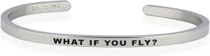 Dolceoro Personalized Inspirational Mantra Cuff Bracelet Jewelry, 3mm Wide Shiny 316L Surgical Steel