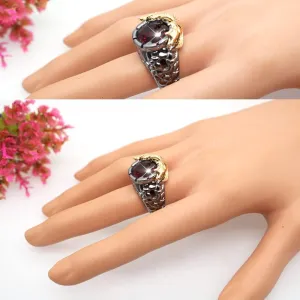 Dragon Ring Shiny Inlay Red Crystal Rhinestone Ring Uniquely Stylish 3D Dragon Shape Band Rings Gothic Hip Hop Punk Party Jewelry Gifts for Men
