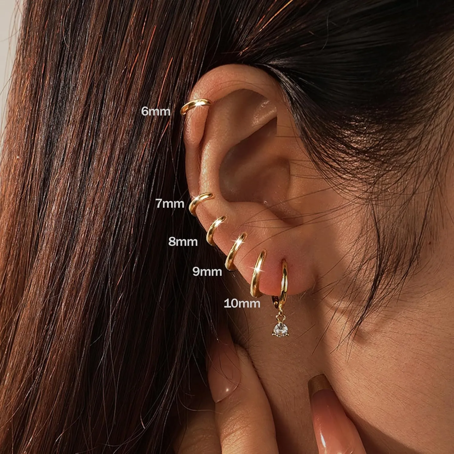 Earring Sets for Multiple Piercing Cartilage Stud Earrings for Women Hypoallergenic Dainty Gold Earrings 14K Gold Plated Earring Stack Trendy Small Huggie Hoop Earrings