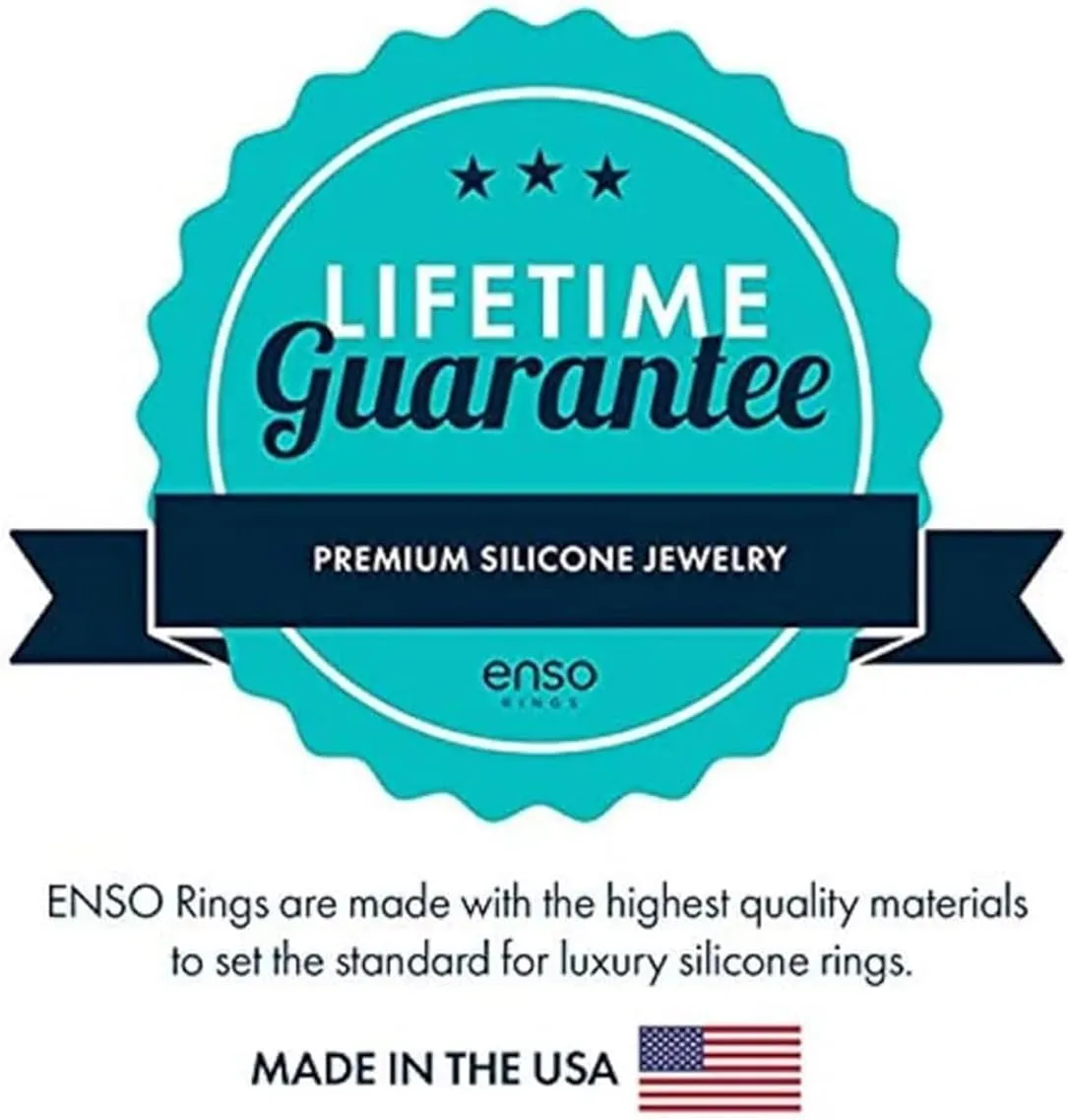 Enso Rings Etched Classic Silicone Rings - Natural Forces Collection - Comfortable and Flexible Design - Stormy Sea - Sapphire/Black Pearl - Size 11