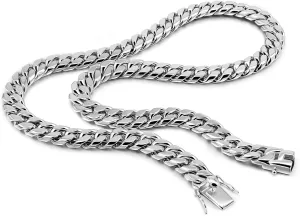 Fashion 925 Sterling Silver Solid Miami Cuban Link Chain Necklace 8MM & 12MM- Curb Cuban Thick Big Link Choker For Men 20 "22" 24 "26" 28" Fine Jewelry
