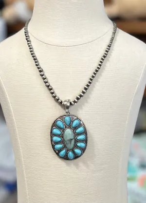 Fashion Turquoise Concho Pendant