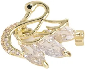 fashion women's animal brooch zircon swan brooch sweater jacket cardigan sweater needle clothing accessories designed specifically for fashionable women, suitable for holiday jewelry gifts