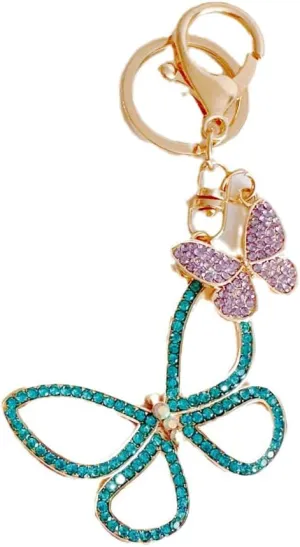 Fashionable Hollow Butterfly Keychain Rhinestones Butterfly Key Chain Pendant for Women Bag Charm Glitter Crystal Keychain Bling Key Chains Decoration Gifts