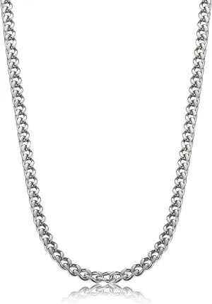 FIBO STEEL 3.5-10mm Stainless Steel Cuban Necklace Mens Women Curb Link Chain, 16-30 inches