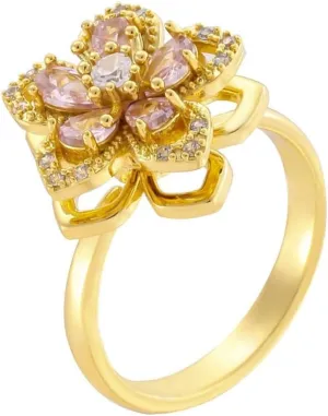 Fidget Ring Sunflower Ring for Women Gold Anxiety Crystal Rings Cubic Zirconia Sunflower Ring Open Adjustable Fidget Ring Spinner Sun Ring for Men Trendy Jewelry