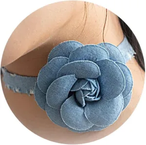 Flower Necklace for Women Vintage Elegant Flower Choker Necklace Accessories Gifts for Women Friends Black Rose Choker Jewelry for Party Bride Wedding