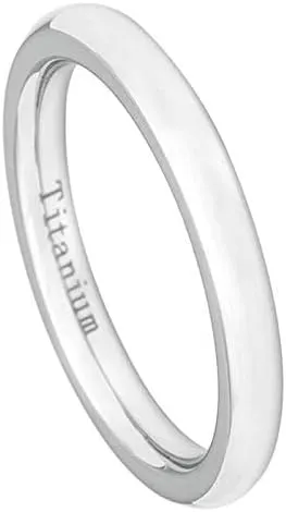 Free Personalized laser engraving Ring for Men and Ring for Women Titanium Band Rings 3mm White Titanium Classic Domed Ring Wedding Band Ring Ideal Rings for couples/Ring For Engagement
