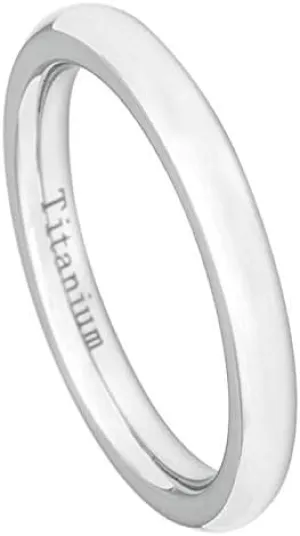 Free Personalized laser engraving Ring for Men and Women Titanium 3mm White Titanium Classic Domed Ring Wedding Ideal Rings for couples/For Engagement
