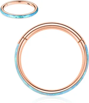 FUNLMO 316L Surgical Steel Nose Ring Hoop Opal Cartilage Earring Conch Daith Rook Orbital Helix Daith Tragus Piercing Jewelry Cartilage Septum Jewelry Cartilage Conch Hoop Earring