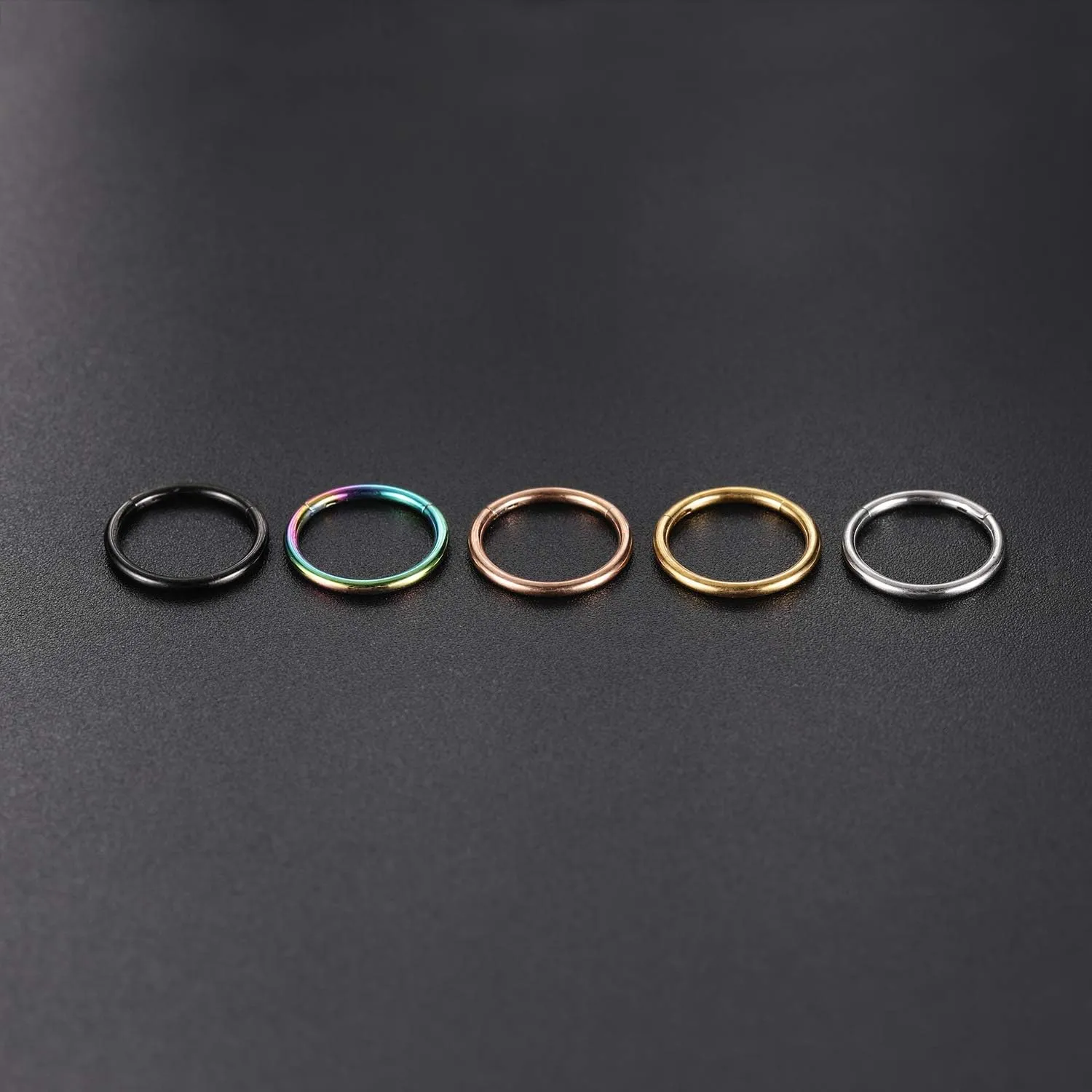 FUNLMO 5 Pcs / 3 Pcs 316L Surgical Steel Nose Rings Septum Rings Conch Helix Tragus Daith Rook Cartilage Piercing Jewelry Lip Rings for Women Men