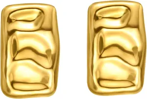 Geometric Rectangle Gold Stud Earrings Irregular Hammered Chunky Statement Square Earrings for Women Trendy