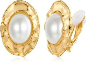 Gold Ball/Square/Teardrop/Button Clip on Earrings - Trendy Non Pierced Jewelry Gifts for Women