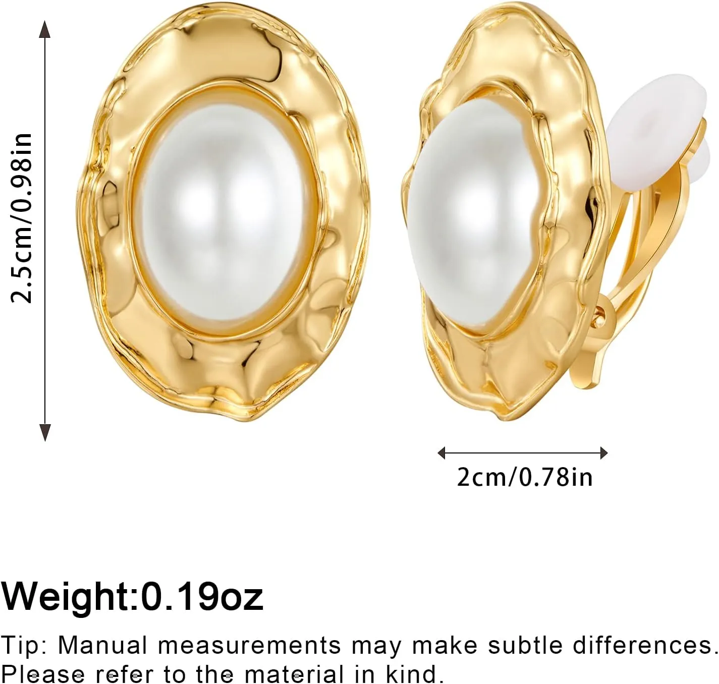 Gold Ball/Square/Teardrop/Button Clip on Earrings - Trendy Non Pierced Jewelry Gifts for Women