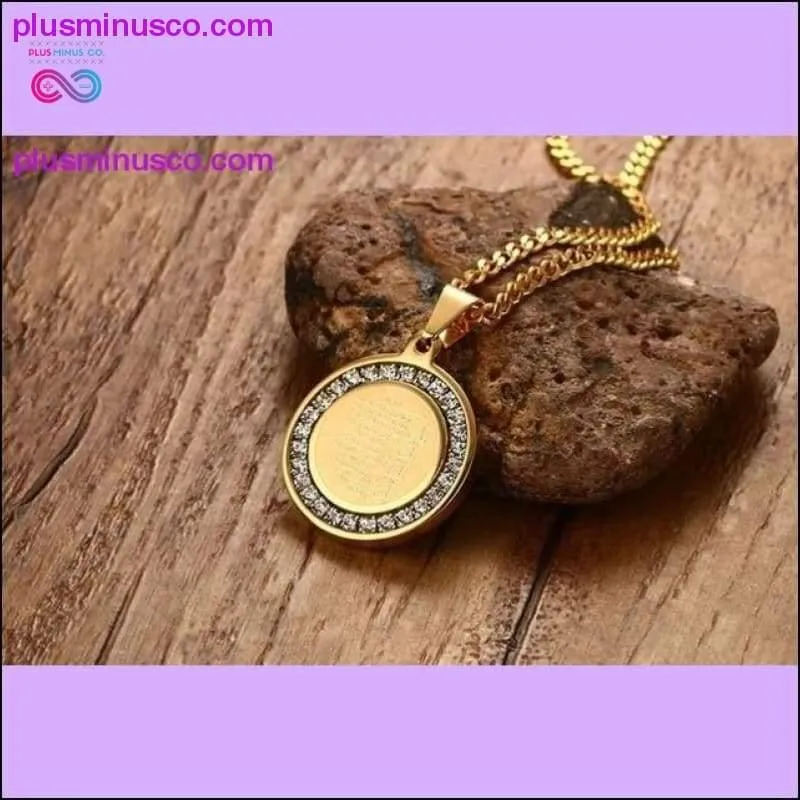 Gold-color CZ Stone Round Religious Necklace