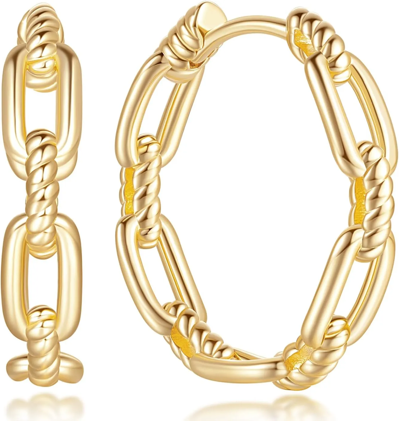 Gold Hoop Earrings for Women 14K Gold Earrings for Women Design Hypoallergenic Lightweight Gold Hoop Earrings Women Earrings Hoops 25 MM/ 30 MM