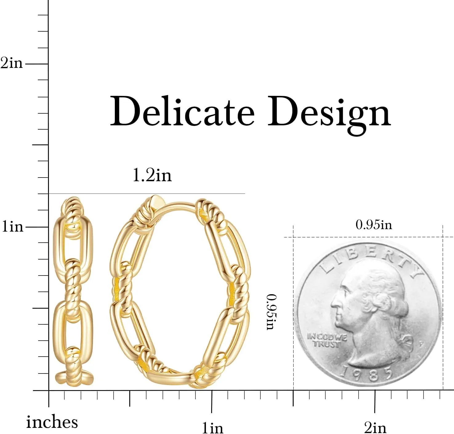 Gold Hoop Earrings for Women 14K Gold Earrings for Women Design Hypoallergenic Lightweight Gold Hoop Earrings Women Earrings Hoops 25 MM/ 30 MM