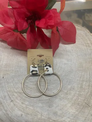 Gold Hoop Leopard Earrings