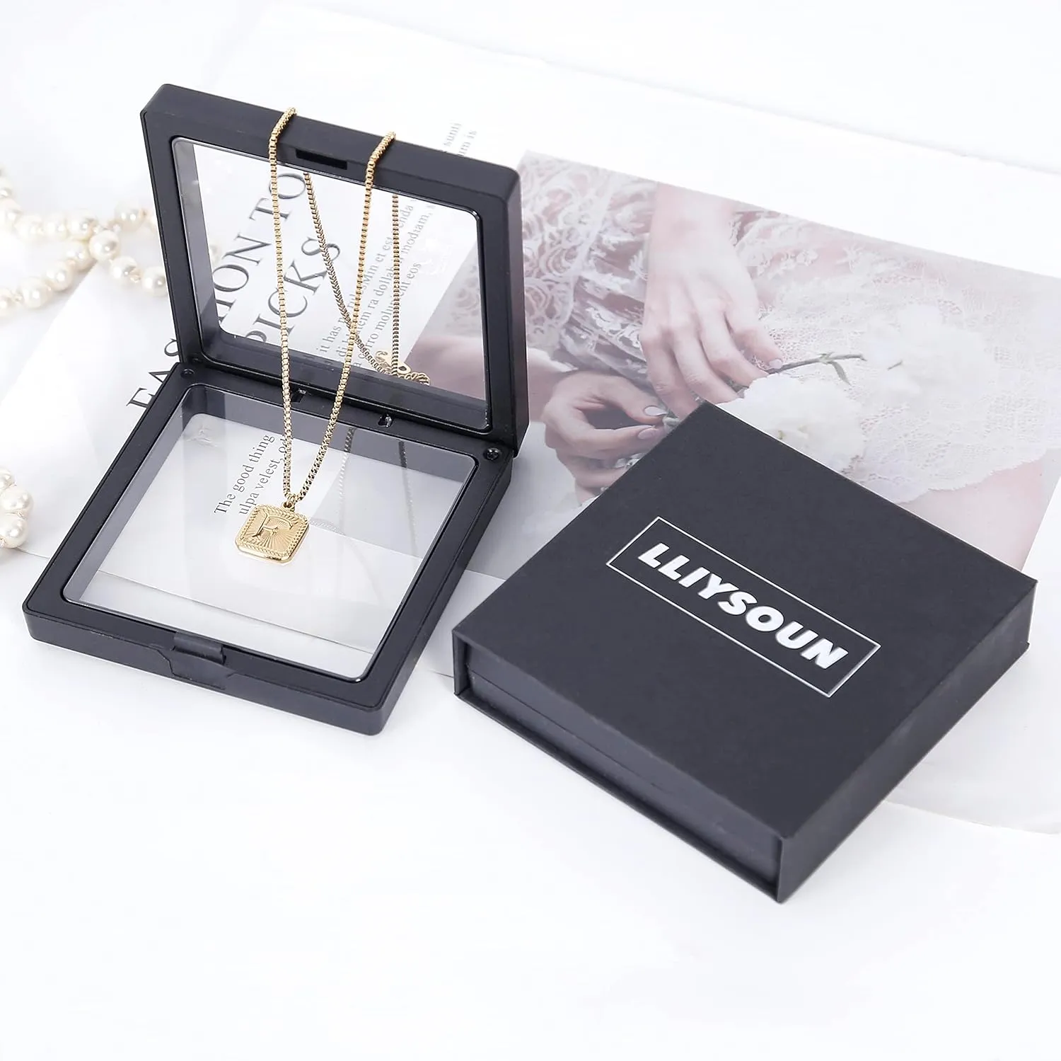 Gold Initial Necklaces for Women Initial Jewelry for Women 14K Gold Plated Letter Layered Personalized Luminous Letters Jewelry for Women Valentines Day Gifts