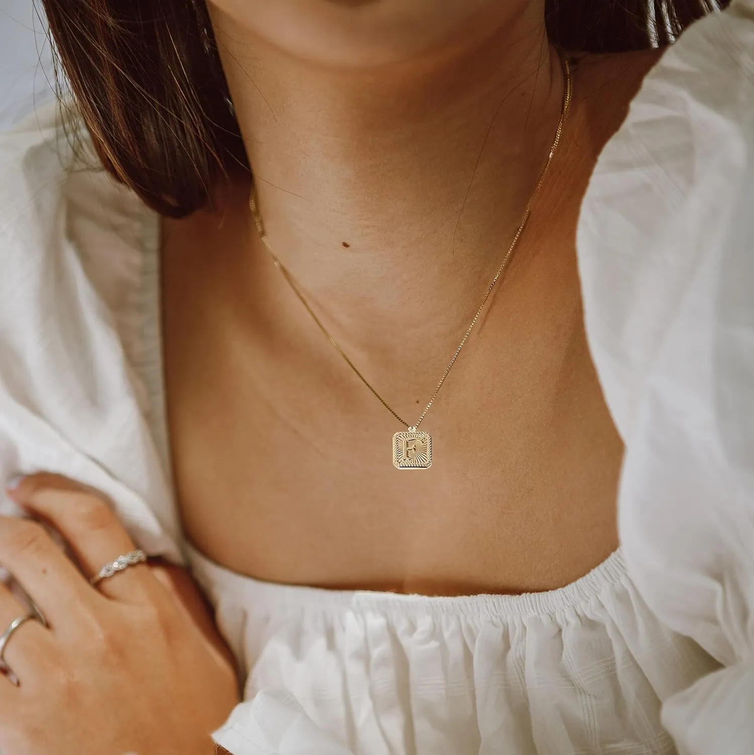 Gold Initial Necklaces for Women Initial Jewelry for Women 14K Gold Plated Letter Layered Personalized Luminous Letters Jewelry for Women Valentines Day Gifts