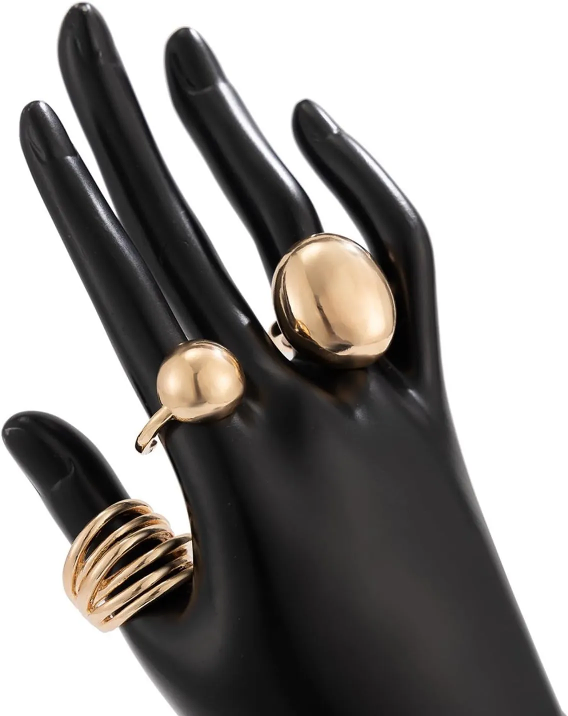 Gold Knuckle Rings Set for Women Chunky Rings for Women Adjustable Stackable Open Rings Vintage Non Tarnish Gold Rings Simple Twist Hollow Cute Rings Pack Jewelry Gift