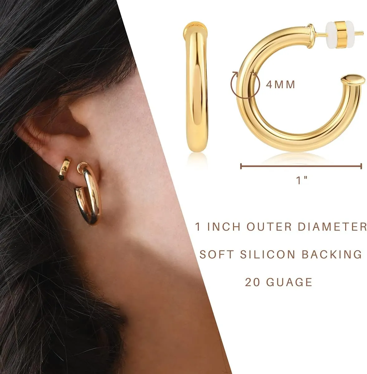 Gold Layered hypoallergenic Earrings for women Aretes de mujer Bar Studs for Women Trendy Stud Earrings