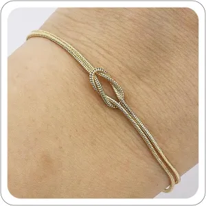 Gold Love Knot Bracelet for Women Matching Bracelets for Couples Dainty Infinity Love Bracelet Gold Friendship Jewelry Prom Costume Accessories